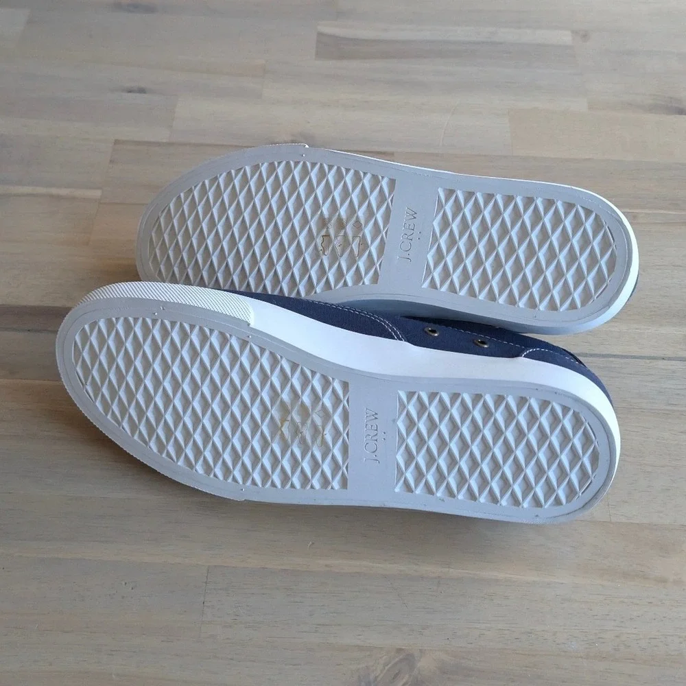 J.Crew Canvas Sneakers Navy Blue Lace Up‎ Men's Casual Shoes NEW! Size 8